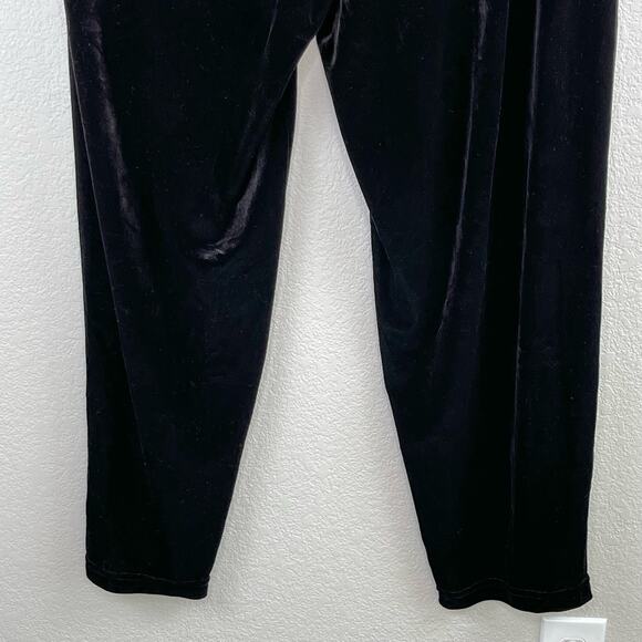 Vintage Maggie Sweet Black Elastic Waist Velvet Pull On Stretch Pants Plus 1X - Picture 10 of 11